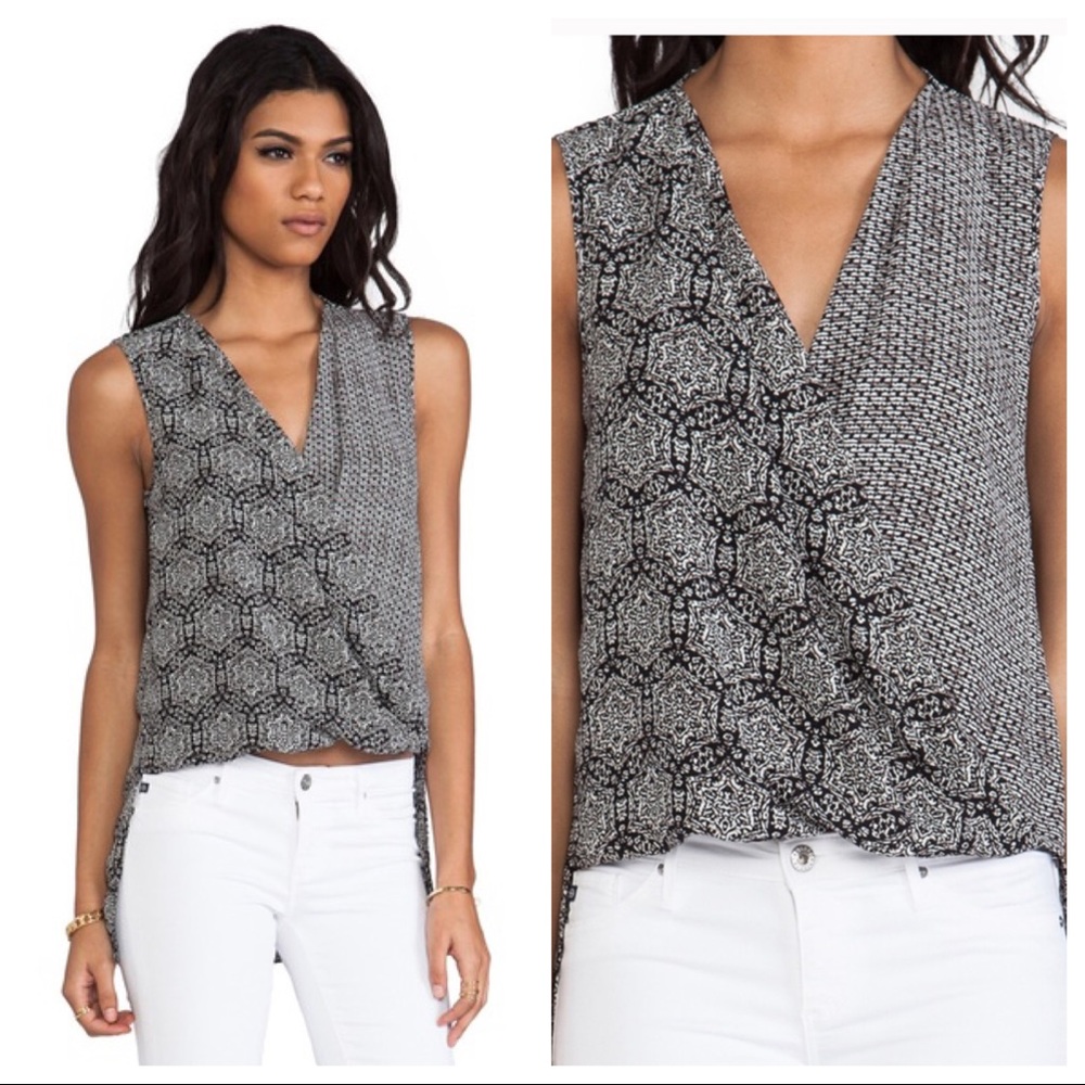 BCBGMaxAzria Meaghan sleeveless draping shirt